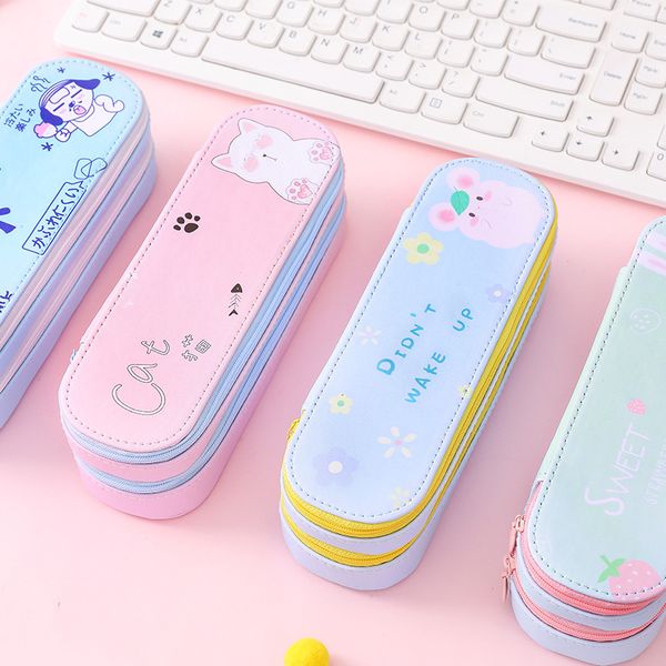 big volume double layer pencil cases pu leather pen case bag cute stationery box storage bag kawaii school supplies bag 050038
big volume double layer pencil cases pu leather pen case bag cute stationery box storage bag kawaii school supplies bag 050038