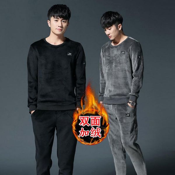 running sets winter men sportswear tracksuit thick velvet sweater sweatshirt+pant jogger fitness gym workout casual set sport suit, Black;blue
running sets winter men sportswear tracksuit thick velvet sweater sweatshirt+pant jogger fitness gym workout casual set sport suit, Black;blue
