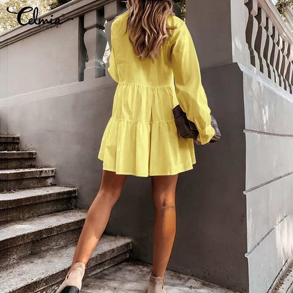 celmia women's casual lapel shirt dress fashion long sleeve solid color dresses mini dress pleated street vestido plus size y0118, Black;gray
celmia women's casual lapel shirt dress fashion long sleeve solid color dresses mini dress pleated street vestido plus size y0118, Black;gray
