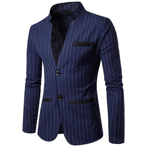 autumn blue stripes men blazer single-breasted stand-up collar men suit jacket fashion casual mens suits blazers 2020 man, White;black
autumn blue stripes men blazer single-breasted stand-up collar men suit jacket fashion casual mens suits blazers 2020 man, White;black