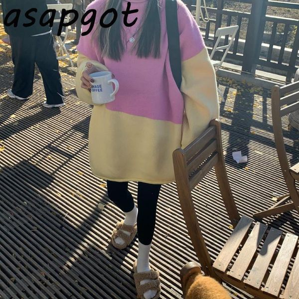 loose patchwork mid length sweaters women 2020 winter thick o neck pullovers hit color knitted long sleeve coat sweet retro pull1, White;black
loose patchwork mid length sweaters women 2020 winter thick o neck pullovers hit color knitted long sleeve coat sweet retro pull1, White;black