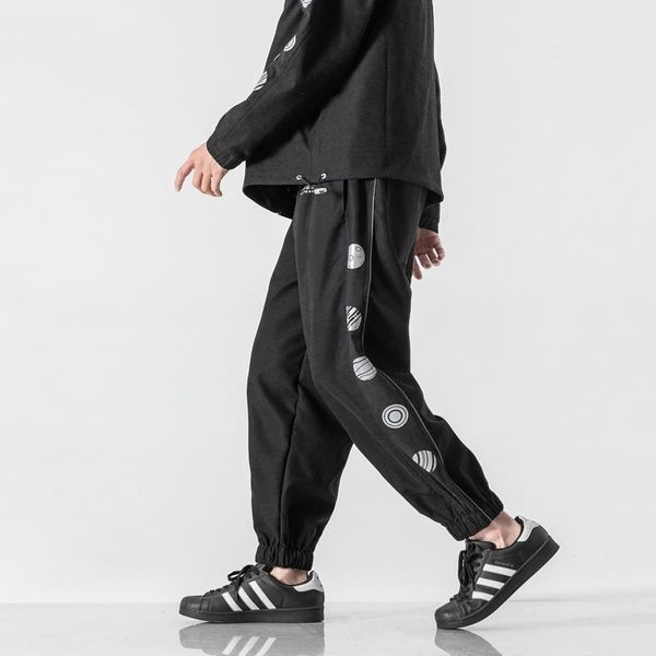 men's pants elastic waist clothes striped reflective cargo harajuku trousers jogger hip hop oversized techwear streetwear ez, Black
men's pants elastic waist clothes striped reflective cargo harajuku trousers jogger hip hop oversized techwear streetwear ez, Black