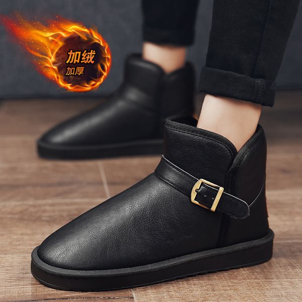combination winter 2019 men's mid snow boots with plush and thick bread shoes leather waterproof outdoor thermal boots c1212, Black;white
combination winter 2019 men's mid snow boots with plush and thick bread shoes leather waterproof outdoor thermal boots c1212, Black;white