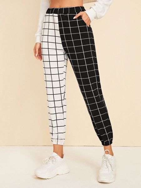 colorblock grid high-rise joggers m4l1#, Black;white
colorblock grid high-rise joggers m4l1#, Black;white