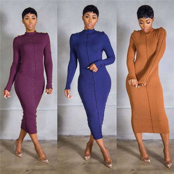 high waist womens dresses micro flared stretch slim long dress solid color long sleeve women bodycon clothing, Black;gray
high waist womens dresses micro flared stretch slim long dress solid color long sleeve women bodycon clothing, Black;gray