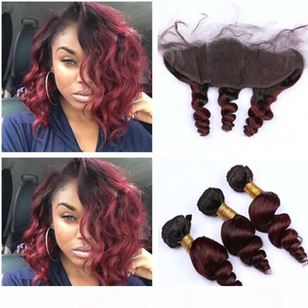 ombre color 1b 99j loose curly virgin hair weaves with frontal closure 13x4 burgundy red part frontal with ombre loose wave 3bundles, Black
ombre color 1b 99j loose curly virgin hair weaves with frontal closure 13x4 burgundy red part frontal with ombre loose wave 3bundles, Black