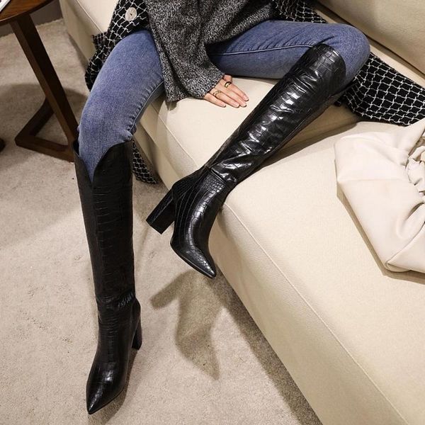 boots 2021 cowboy western women over the knee pu leather winter shoes fashion pointed toe square heel, Black
boots 2021 cowboy western women over the knee pu leather winter shoes fashion pointed toe square heel, Black