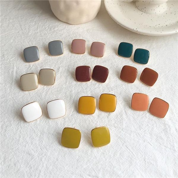 new fashion square enamel earrings creative metal earrings simple geometric small stud for women korean jewelry1, Golden;silver
new fashion square enamel earrings creative metal earrings simple geometric small stud for women korean jewelry1, Golden;silver