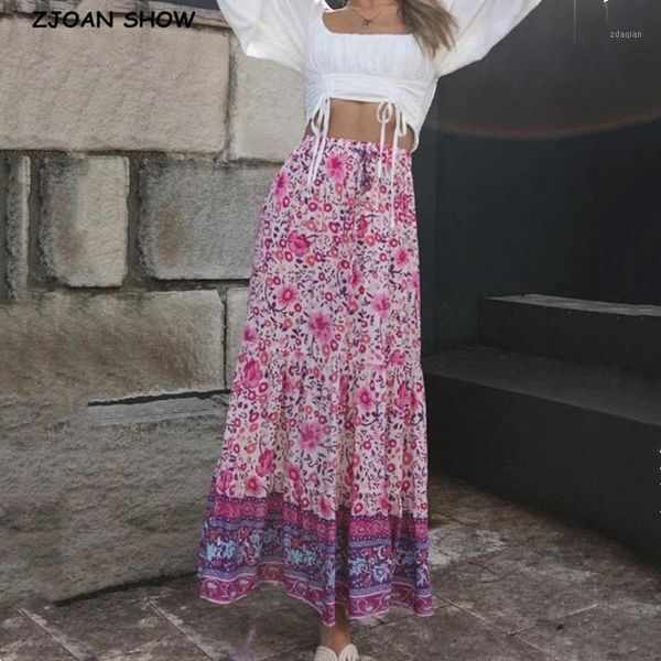 skirts bohemia pink floral print cotton maxi long skirt boho hippie women elastic high waist spliced ruched pleated holiday1, Black
skirts bohemia pink floral print cotton maxi long skirt boho hippie women elastic high waist spliced ruched pleated holiday1, Black