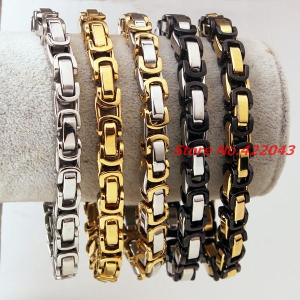 fashion 7-11" multi-color byzantine box stainless steel bracelet mens friendship wristband motorcycle biker 5/6/8mm wide choose, Black
fashion 7-11" multi-color byzantine box stainless steel bracelet mens friendship wristband motorcycle biker 5/6/8mm wide choose, Black