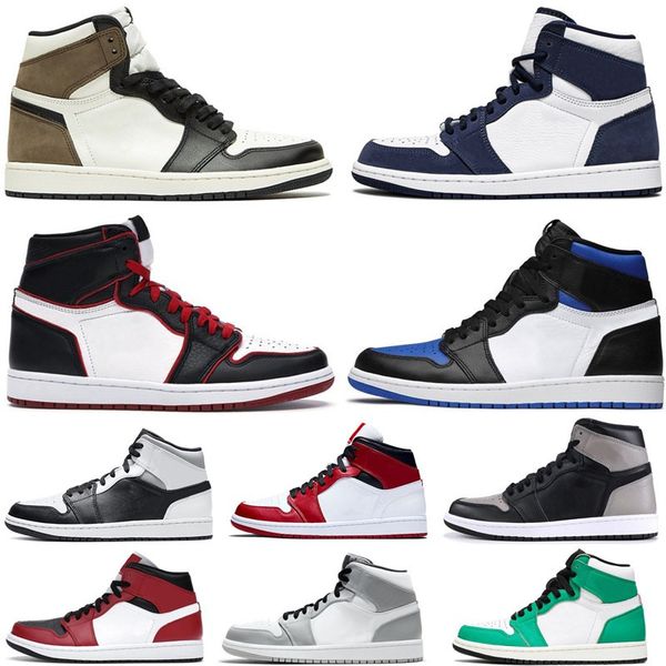 mens basketball shoes designers luxurys 1s high og mid 1 navy blue dark mocha smoke grey men women sports sneakers with box, White;red
mens basketball shoes designers luxurys 1s high og mid 1 navy blue dark mocha smoke grey men women sports sneakers with box, White;red