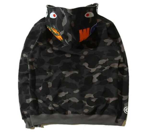 new men's designer sweater bathing ape shark head camouflage ape monkey full zipper jacket windbreaker hoodie hip-hop men's design, Black
new men's designer sweater bathing ape shark head camouflage ape monkey full zipper jacket windbreaker hoodie hip-hop men's design, Black