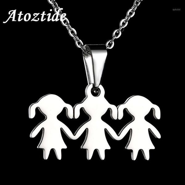 atoztide lovely stainless steel cartoon girls family necklace for women gold color 3 daughters figure chain necklace1, Silver
atoztide lovely stainless steel cartoon girls family necklace for women gold color 3 daughters figure chain necklace1, Silver