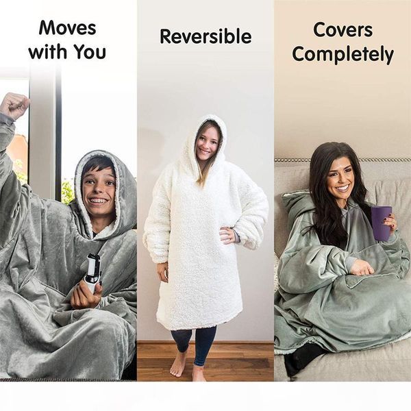 women blanket sweatshirt robe winter hoodies outdoor hooded coats warm comfy bathrobe christmas fleece blanket sudadera mujer, Black
women blanket sweatshirt robe winter hoodies outdoor hooded coats warm comfy bathrobe christmas fleece blanket sudadera mujer, Black