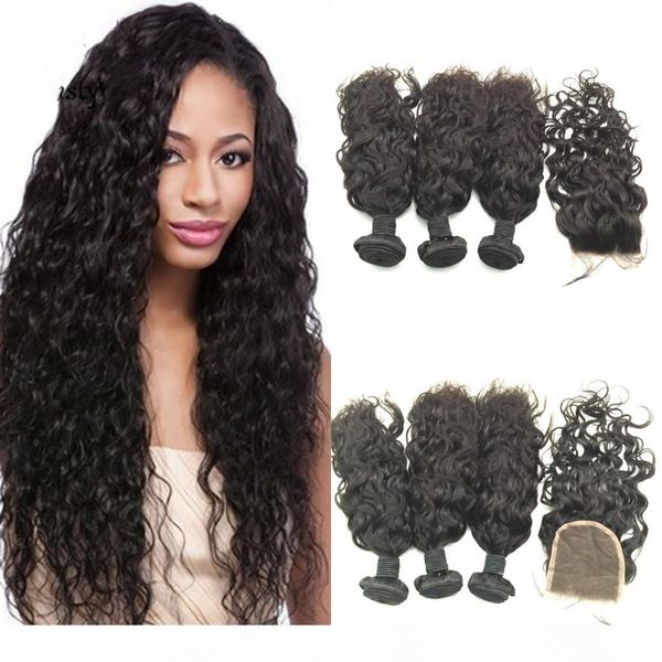 peruvian malaysian indian water wave virgin hair weave bundles and closures 3 pcs hair with lace closure human hair weft extenstions, Black
peruvian malaysian indian water wave virgin hair weave bundles and closures 3 pcs hair with lace closure human hair weft extenstions, Black