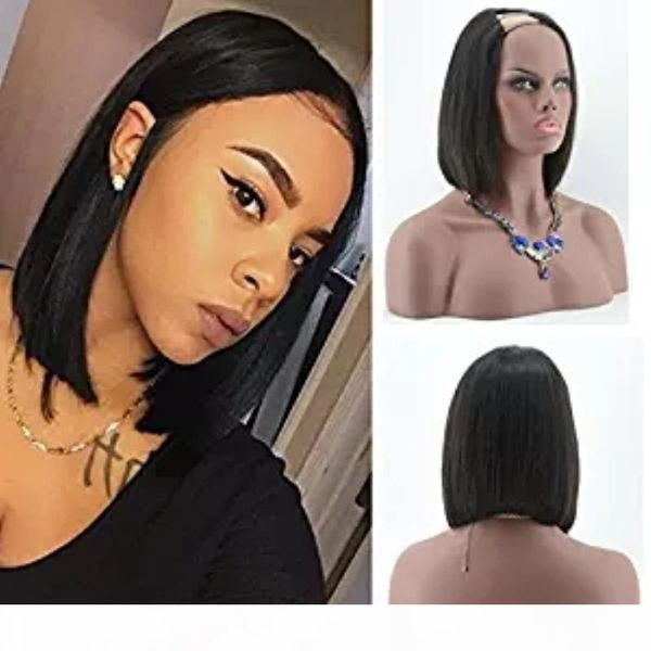human hair u part wig bob short silky straight glueless virgin brazilian u part human hair wigs bob upart wigs for black women, Black;brown 
human hair u part wig bob short silky straight glueless virgin brazilian u part human hair wigs bob upart wigs for black women, Black;brown