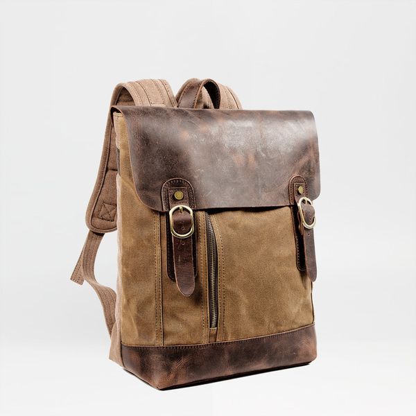 waxed старинный холст duffel сумка досуг школа рюкзак портативный человек 6qu4