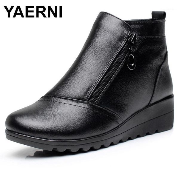 boots yaerni mother shoes genuine leather women warm small wedge heels soft bottom sole fleeces woman winter flat e6411, Black
boots yaerni mother shoes genuine leather women warm small wedge heels soft bottom sole fleeces woman winter flat e6411, Black
