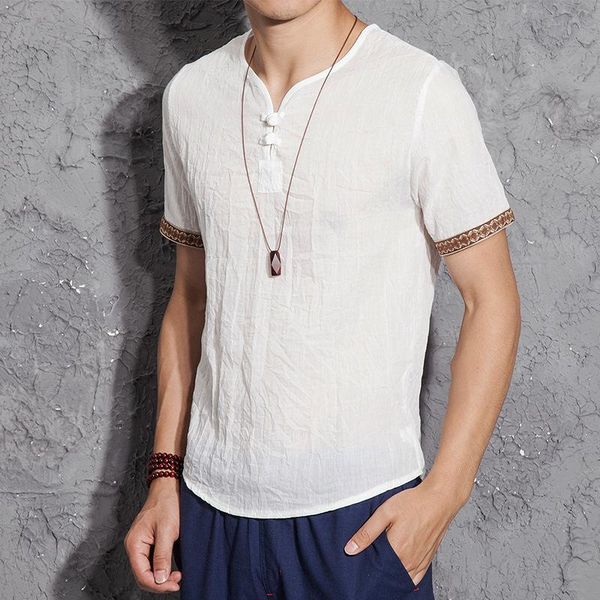 men's shirt new chinese style pure color loose sleeve simple retro linen shirts ramie cotton clothes dropshipping sale, White;black
men's shirt new chinese style pure color loose sleeve simple retro linen shirts ramie cotton clothes dropshipping sale, White;black