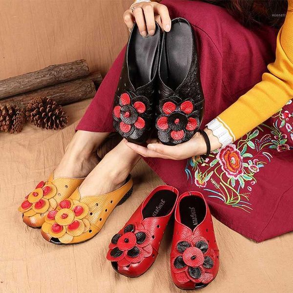 women slippers summer new national style handmade leather floral sandals low-heeled mother shoes pumps retro shoes women1, Black
women slippers summer new national style handmade leather floral sandals low-heeled mother shoes pumps retro shoes women1, Black