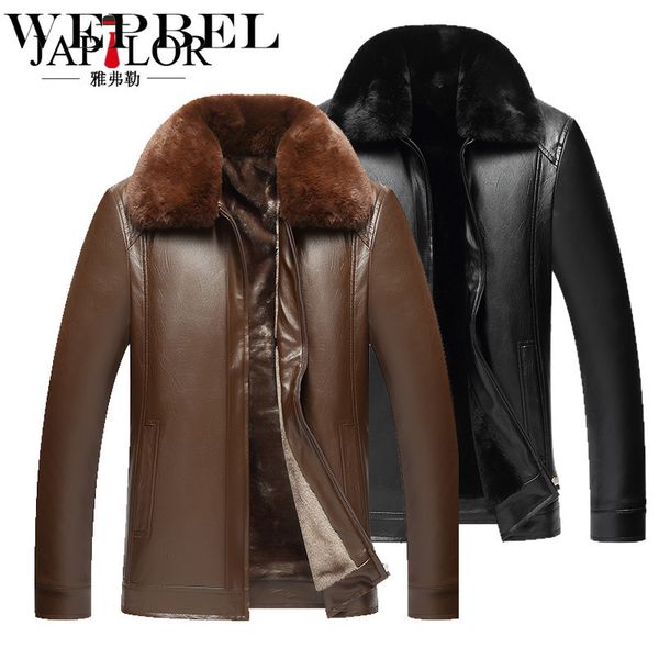 autumn and winter fur collar pu leather jacket men's fur plus velvet thick coat outwear q1210, Black
autumn and winter fur collar pu leather jacket men's fur plus velvet thick coat outwear q1210, Black