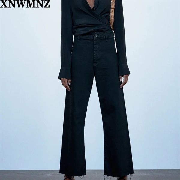 za women black wide leg jeans high waist loose vintage denim pants fashion streetwear trousers spodnie damskie femme jeans lj201126, Black;white
za women black wide leg jeans high waist loose vintage denim pants fashion streetwear trousers spodnie damskie femme jeans lj201126, Black;white