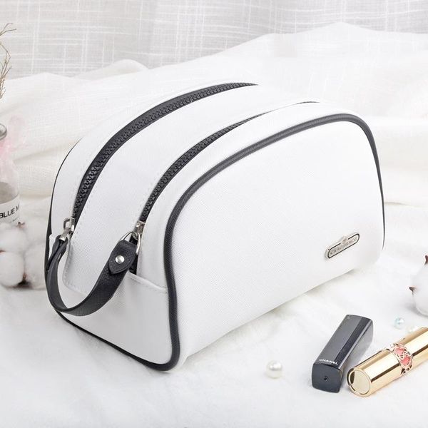 double layer zipper makeup bag pu leather beauty skin care products buggy bag portable travel cosmetics pouch organizer, Pink;blue
double layer zipper makeup bag pu leather beauty skin care products buggy bag portable travel cosmetics pouch organizer, Pink;blue