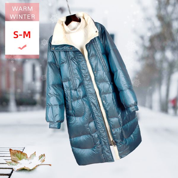 new winter fashion long white duck down jacket stand collar female loose casual soft zipper big size stitching color coat, Black
new winter fashion long white duck down jacket stand collar female loose casual soft zipper big size stitching color coat, Black