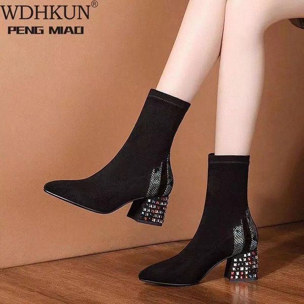 2021 autumn shoes women ankle boots rhinestone thick heel suede naked boots female booties big size 40 #5o9v, Black
2021 autumn shoes women ankle boots rhinestone thick heel suede naked boots female booties big size 40 #5o9v, Black
