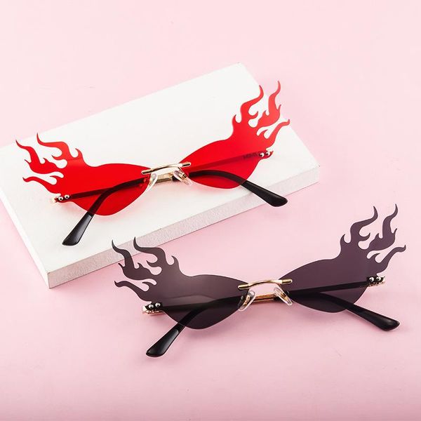sunglasses flame shaped glasses exaggerated cool rimless personality funny wholesale for women, White;black
sunglasses flame shaped glasses exaggerated cool rimless personality funny wholesale for women, White;black