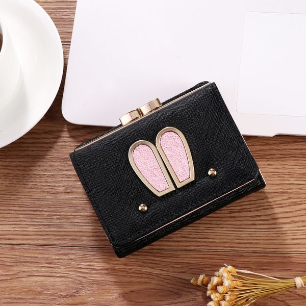 new women wallet rabbit ear money short style purse three folding change closure coin handbag more card slots fashion creative, Red;black
new women wallet rabbit ear money short style purse three folding change closure coin handbag more card slots fashion creative, Red;black