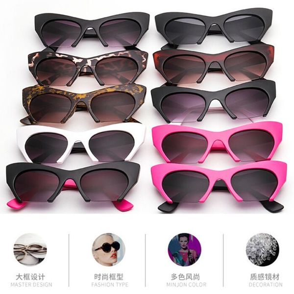 sunglasses classic retro shape half frame cat eye flat mirror fashion, White;black
sunglasses classic retro shape half frame cat eye flat mirror fashion, White;black