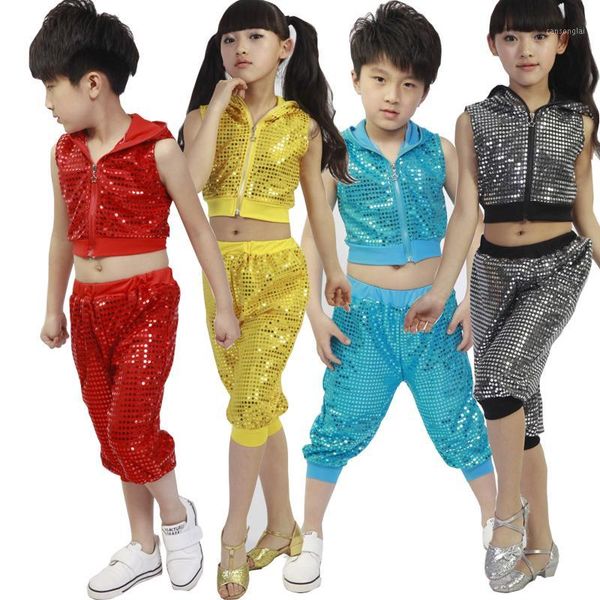 girls boys sequined ballroom jazz hip hop dance competition costumes kid dance clothes hoodie shirt pant dancing wear outfit1, Black;red
girls boys sequined ballroom jazz hip hop dance competition costumes kid dance clothes hoodie shirt pant dancing wear outfit1, Black;red