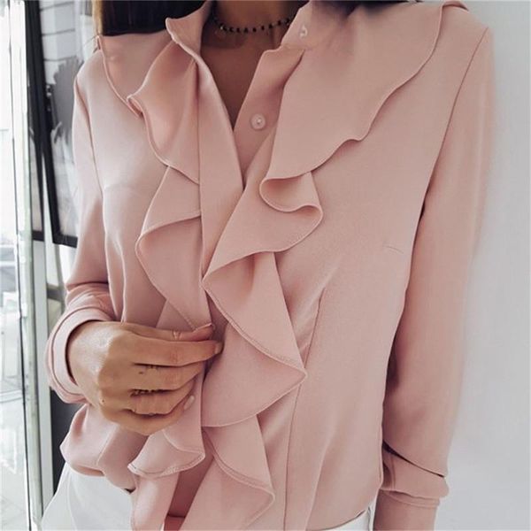 autumn elegant shirts casual fashion long sleeve ruffled v-neck shirt womens loose blouse blusas, White
autumn elegant shirts casual fashion long sleeve ruffled v-neck shirt womens loose blouse blusas, White
