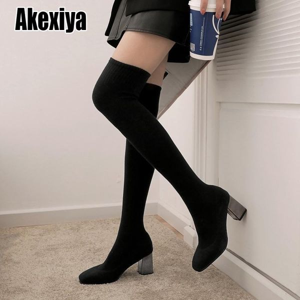 boots knitting thigh high women heels over the knee for square toe party long shoes p755, Black
boots knitting thigh high women heels over the knee for square toe party long shoes p755, Black