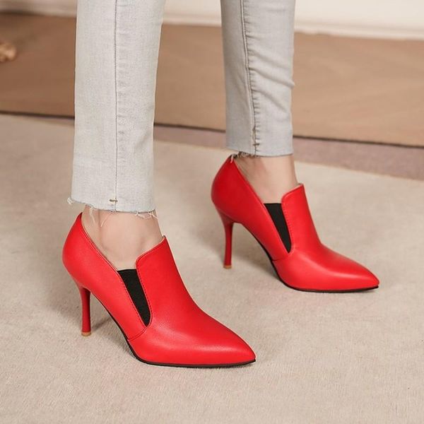 size34-45 women fashion black pu leather ankle boots lady autumn women bare boots thin high heels dress pumps pointed toe shoes
size34-45 women fashion black pu leather ankle boots lady autumn women bare boots thin high heels dress pumps pointed toe shoes