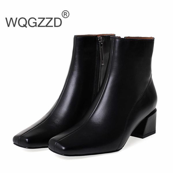 women's boots genuine leather soft ankle boots for women high heels women botties, Black
women's boots genuine leather soft ankle boots for women high heels women botties, Black