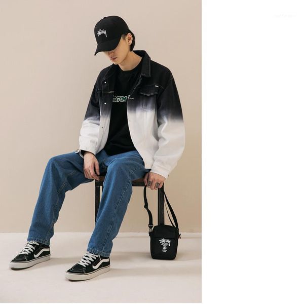 2019 men's spring new casual contrast color lapel long-sleeved jacket men loose temperament tide cotton streetwear1, Black;brown
2019 men's spring new casual contrast color lapel long-sleeved jacket men loose temperament tide cotton streetwear1, Black;brown