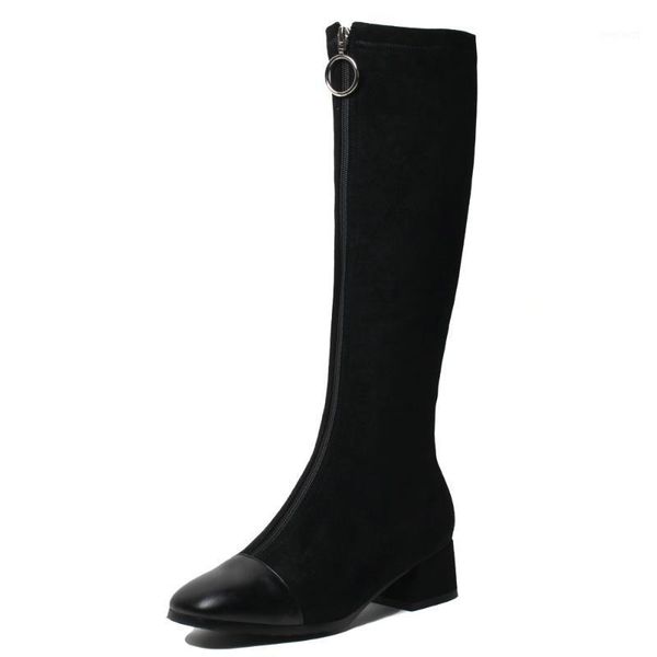 square toe pu stitching flock metal round buckle zipper knee-length boots leather short plush short plush winter warm long shoe1, Black
square toe pu stitching flock metal round buckle zipper knee-length boots leather short plush short plush winter warm long shoe1, Black
