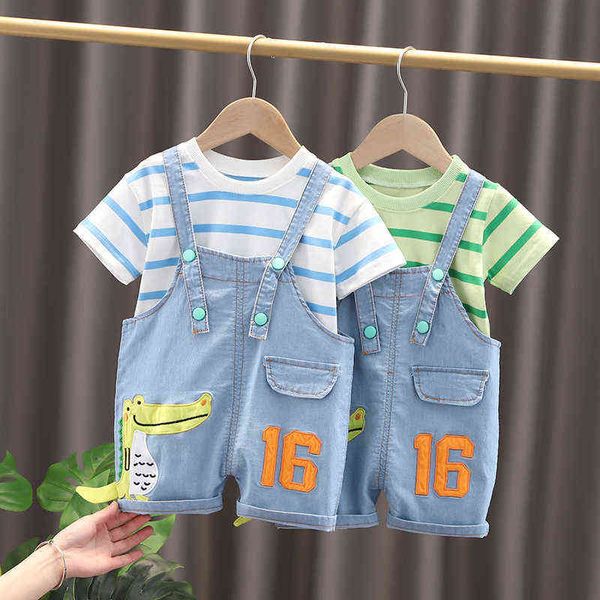 lzh 2022 summer short-sleeved t-shirt overalls 2pcs outfit for boys casual toddler kid clothing sets cute dinosaur suit for baby g220310, White
lzh 2022 summer short-sleeved t-shirt overalls 2pcs outfit for boys casual toddler kid clothing sets cute dinosaur suit for baby g220310, White