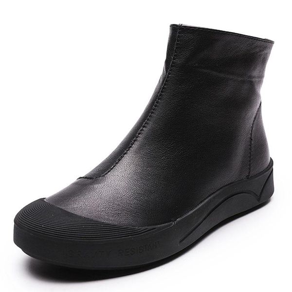 autumn winter genuine leather flat ankle boots for women warm boots side zipper soft comfortable cow leather botas h8066, Black
autumn winter genuine leather flat ankle boots for women warm boots side zipper soft comfortable cow leather botas h8066, Black