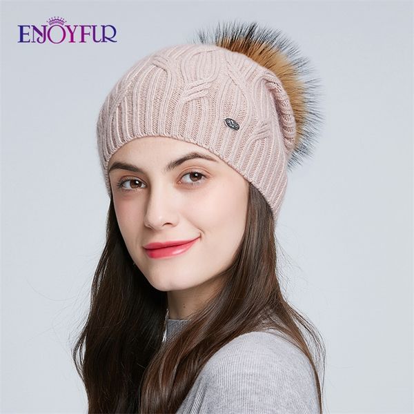 enjoyfur cashmere women winter hats fashion link type knitted hat female girl autumn fur pompom beanies 201215, Blue;gray
enjoyfur cashmere women winter hats fashion link type knitted hat female girl autumn fur pompom beanies 201215, Blue;gray