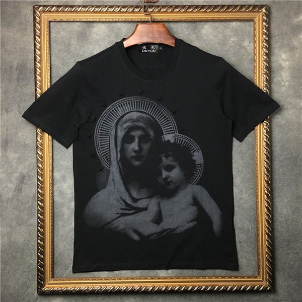men's 100% cotton virgin mary print round neckline short-sleeved t-shirt rivet menswear| 2192001537 kwh5, White;black
men's 100% cotton virgin mary print round neckline short-sleeved t-shirt rivet menswear| 2192001537 kwh5, White;black
