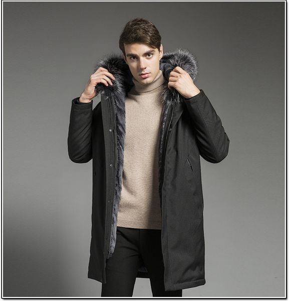 goose down jackets mens natural rabbit fur coat winter clothes snow jackets hoodies thick overcoat fur collar super warm double liner, Black
goose down jackets mens natural rabbit fur coat winter clothes snow jackets hoodies thick overcoat fur collar super warm double liner, Black