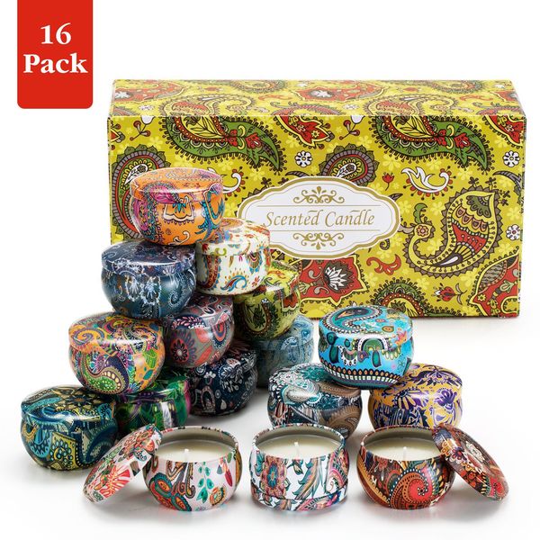 16pcs scented candles in tin box pack jar smokeless natural soy wax for bar wedding birthday party decor christmas decoration
16pcs scented candles in tin box pack jar smokeless natural soy wax for bar wedding birthday party decor christmas decoration