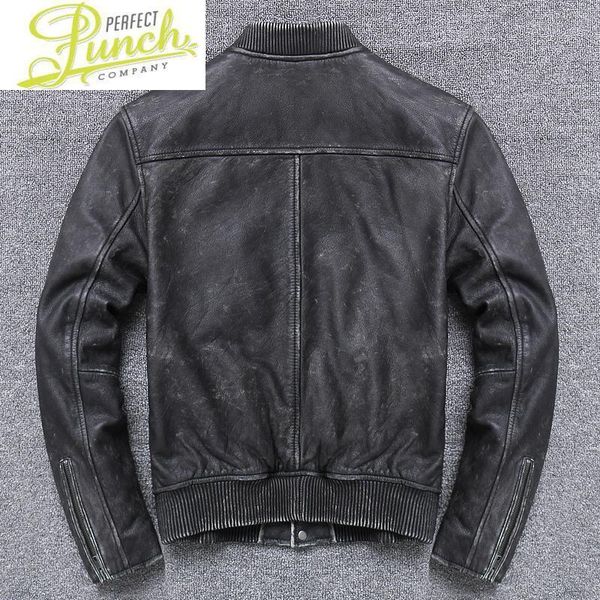 men vintage genuine grey cow coat motorcycle biker mens leather jacket spring autumn chaqueta cuero hombre y25 pph10611, Black
men vintage genuine grey cow coat motorcycle biker mens leather jacket spring autumn chaqueta cuero hombre y25 pph10611, Black
