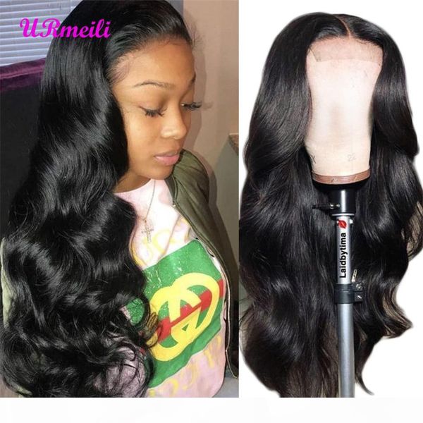 peruvian human hair wigs for black women peruvian virgin hair weave body wave closure wigs 150% density glueless lace wig, Black;brown