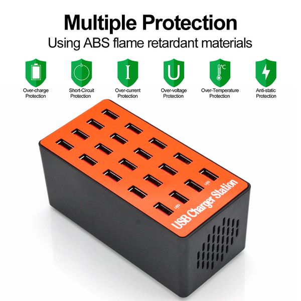 20-port 18a 80w multi usb charger hub led usb charging station dock universal mobile phone deskwall home chargers
20-port 18a 80w multi usb charger hub led usb charging station dock universal mobile phone deskwall home chargers