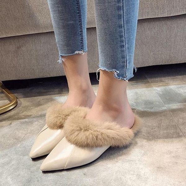 slippers women's fur mules 2021 winter woman elegant ladies point toe flats female comfortable casual shoes women fashion slides, Black
slippers women's fur mules 2021 winter woman elegant ladies point toe flats female comfortable casual shoes women fashion slides, Black