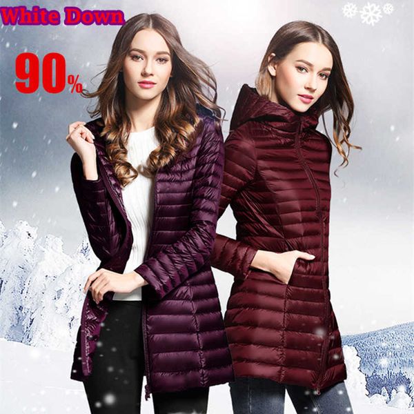 90% white duck down coat women ultra light down jackets 2021 winter new women long down coat parka with hood v191209, Black
90% white duck down coat women ultra light down jackets 2021 winter new women long down coat parka with hood v191209, Black